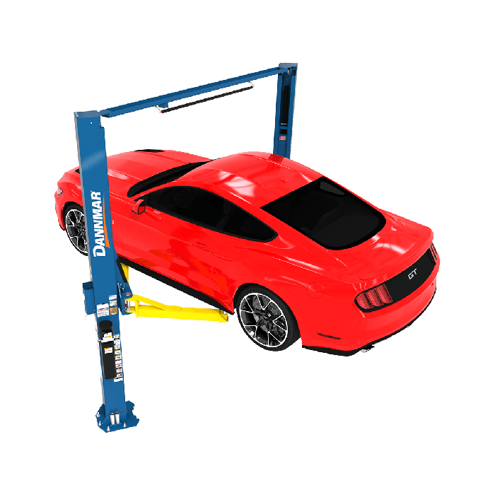 Dannmar D2-10A 10,000-lbs. Capacity Two-Post Lift / Asymmetric / Includes Stackable Pads and Adapters / 145" O.A Height