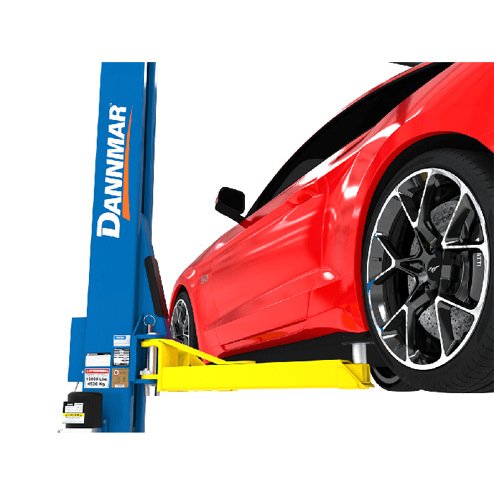 Dannmar D2-10A 10,000-lbs. Capacity Two-Post Lift / Asymmetric / Includes Stackable Pads and Adapters / 145" O.A Height
