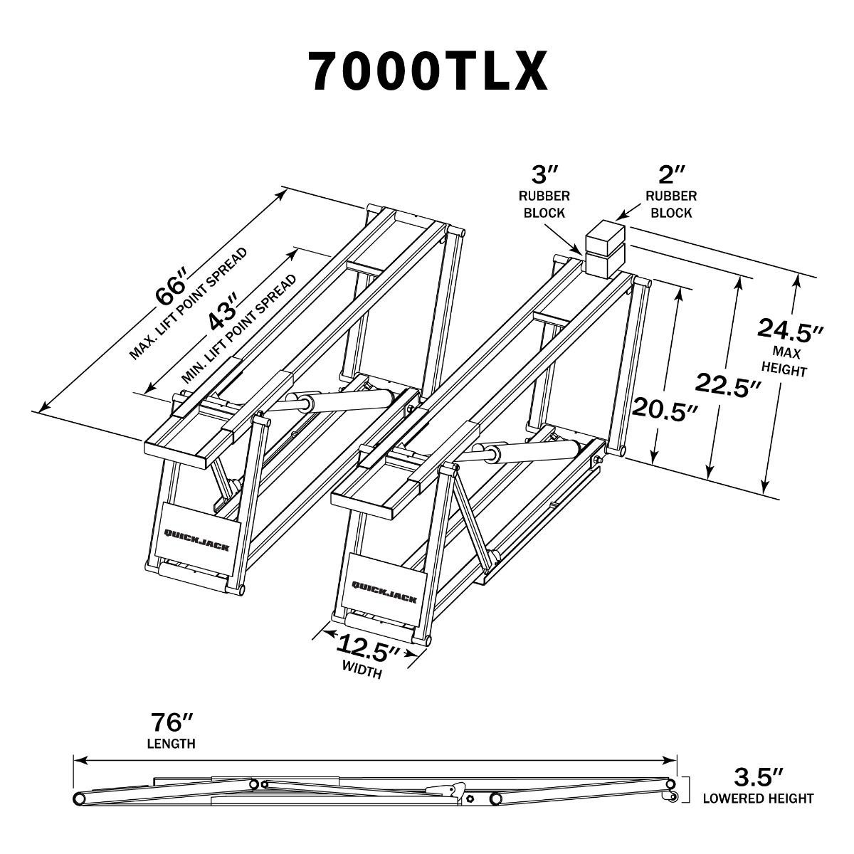 QuickJack 7000TLX Extended Portable Car Lift
